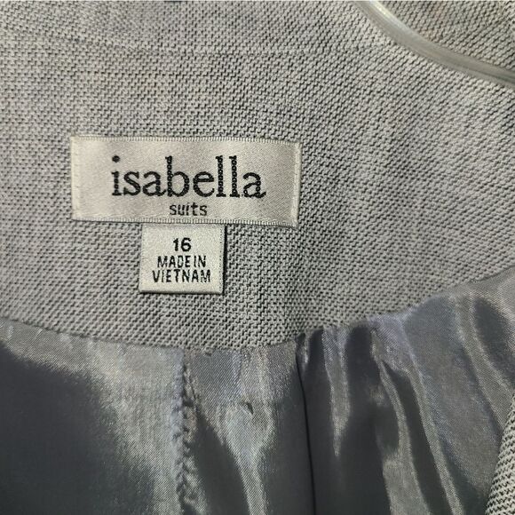 Isabella Suits Gray Blazer with Decorative Zippers - Picture 7 of 11